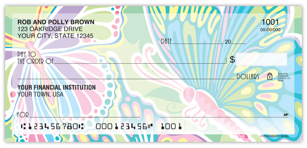 Psychedelic Butterflies Checks